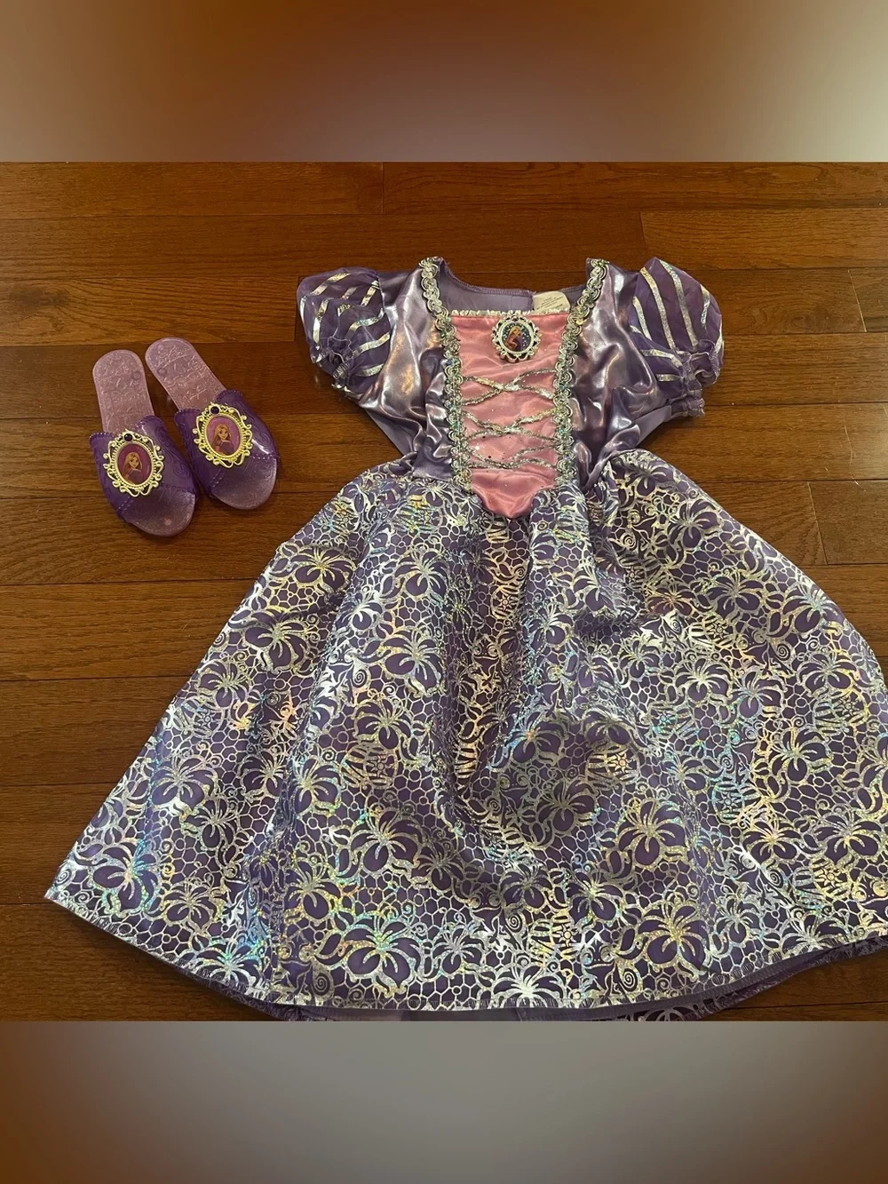 Disney Rapunzel Princess Dress Costume with Matching Shoes